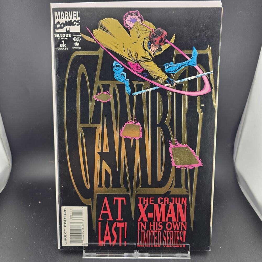 GAMBIT #1 (1993) Marvel Comics - NM- 9.2 - Embossed Gold Foil Cover Direct Ed